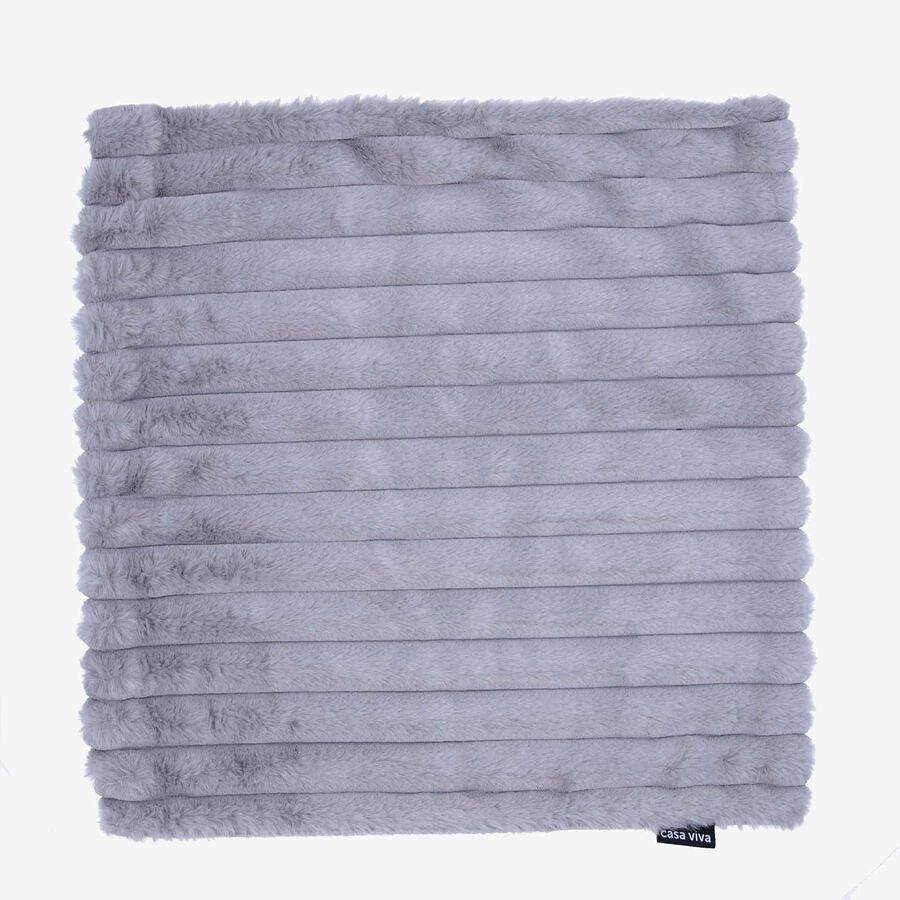 Funda de cojín efecto pelo gris Lineo 45x45cm