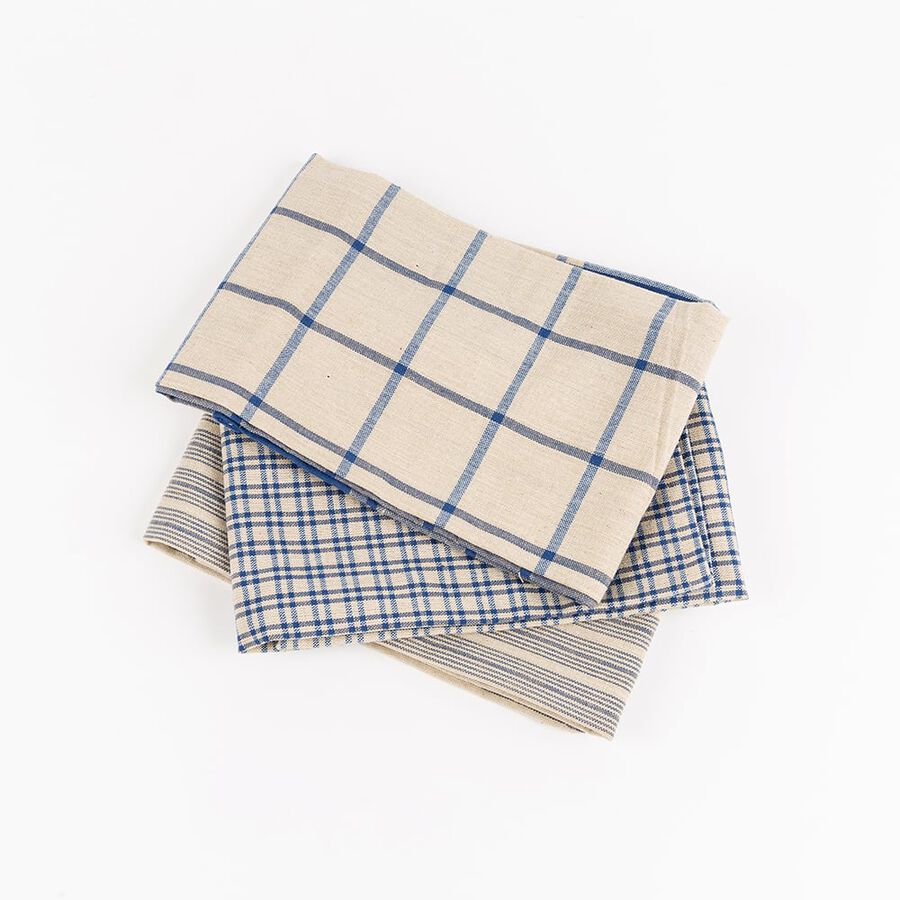 Set de 3 paños de cocina de algodón 45x70cm en varios colores