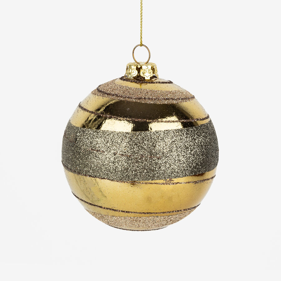 Bola decorativa marrón con purpurina Ø8cm en varios modelos