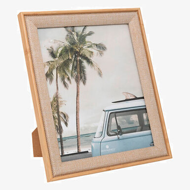 Marco de fotos de madera MDF con tela beige Elit 20x25cm