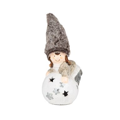 Portavelas ni&ntilde;a con gorro cer&aacute;mica 11x85cm