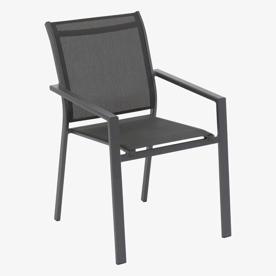 Silla de jard&iacute;n apilable de aluminio grafito Essor 56x63x88cm