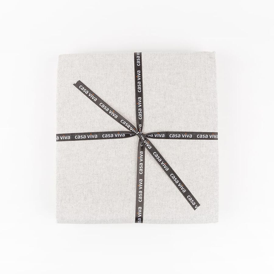 Mantel de algodón y poliéster gris Polo 135x250cm