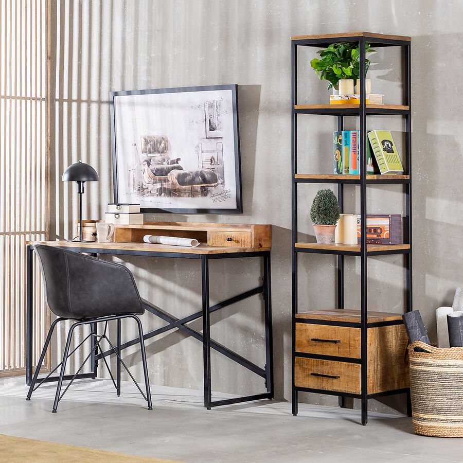 Escritorio de madera de mango 120x55x90cm