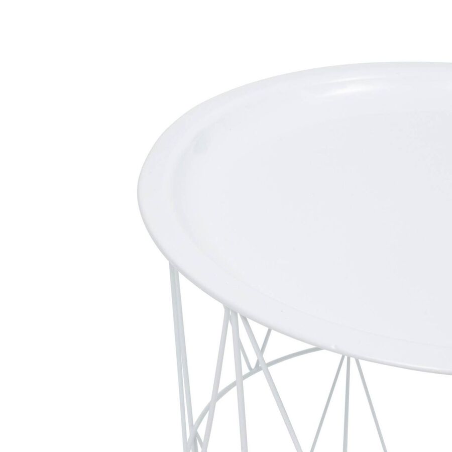 Mesa auxiliar de metal blanca Tina &Oslash;37x40cm