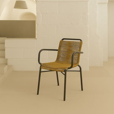 Silla de jardín de ratán sintético y aluminio Anse 55x60x79cm