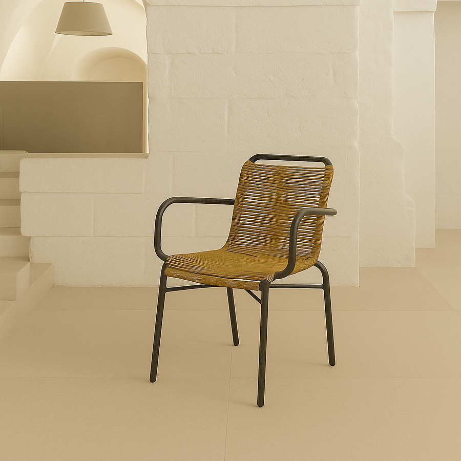 Silla de jardín de ratán sintético y aluminio Anse 55x60x79cm