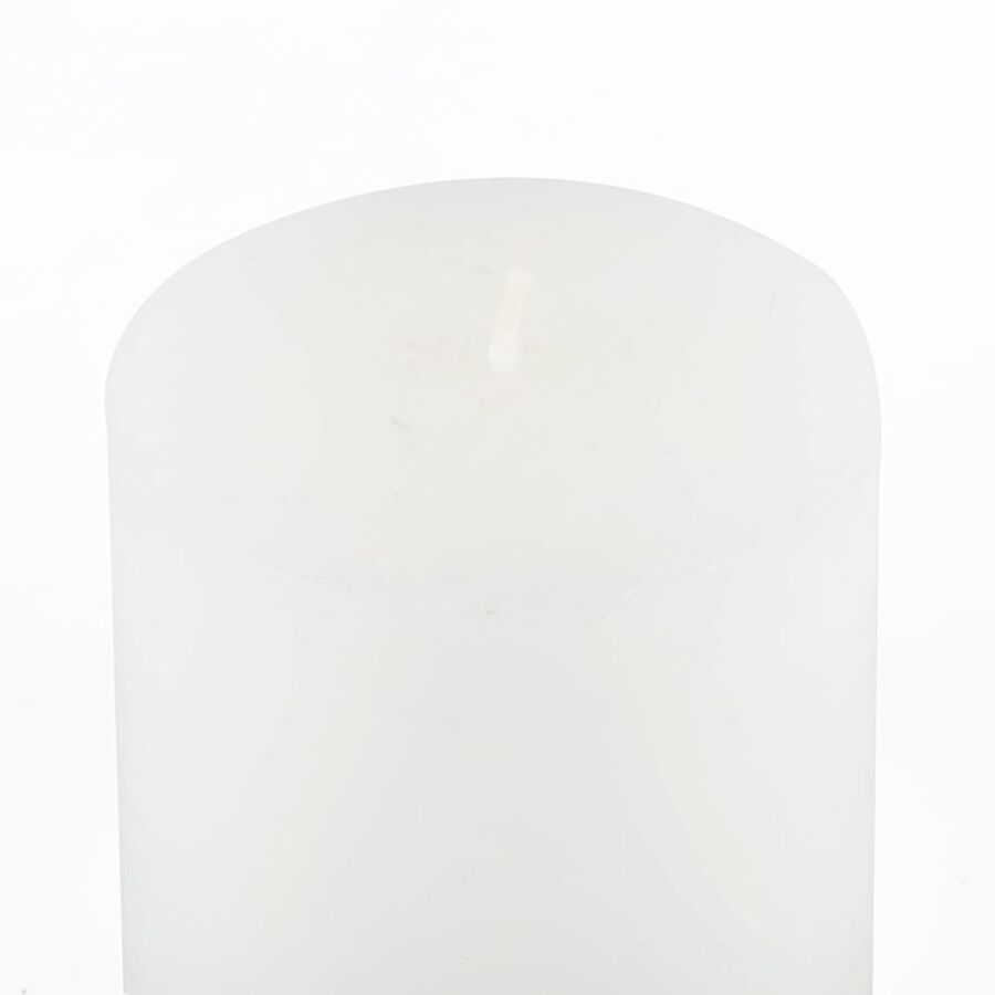 Vela redonda blanca rústica Ø7x14cm