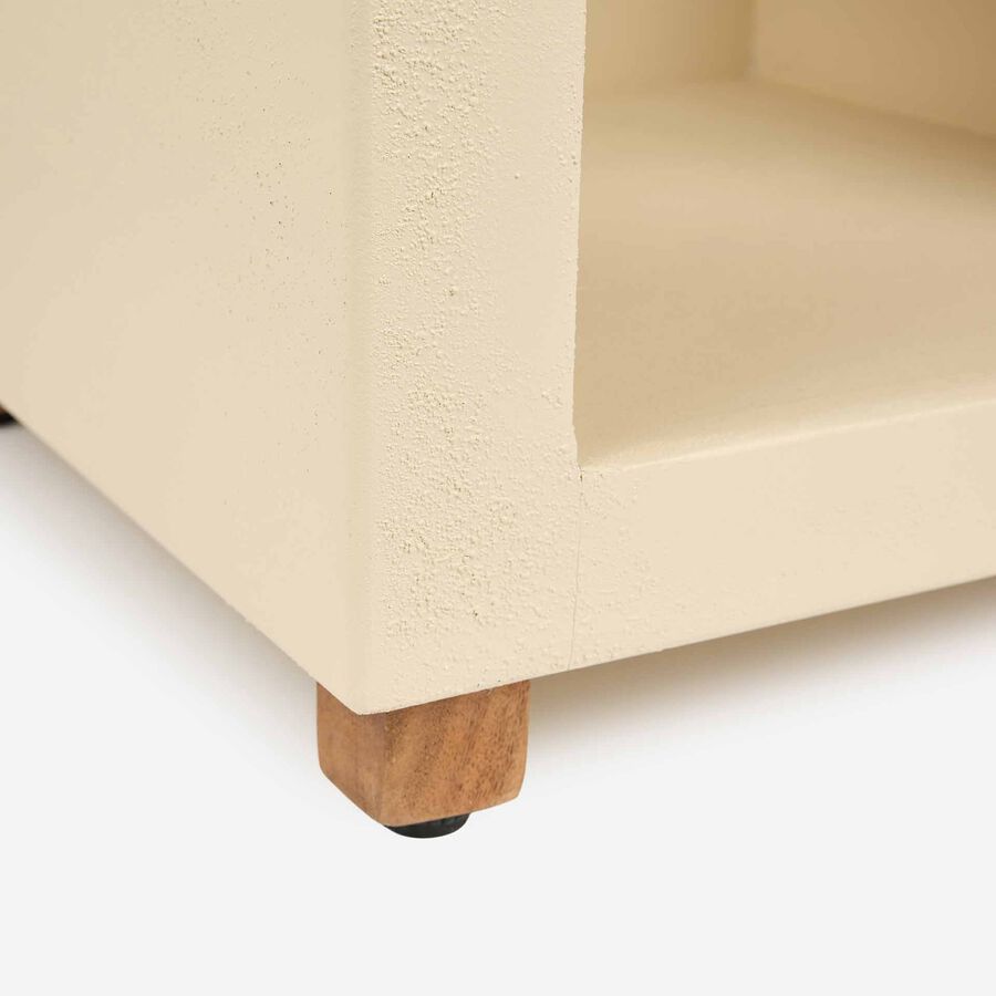 Mesa auxiliar de microcemento y madera Kurli 40x40x60 Clau&Chloe