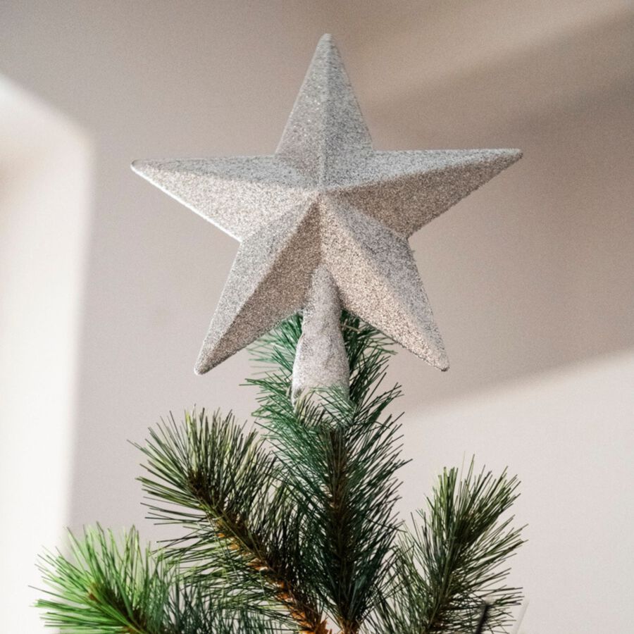 Estrella para árbol plateada 19cm