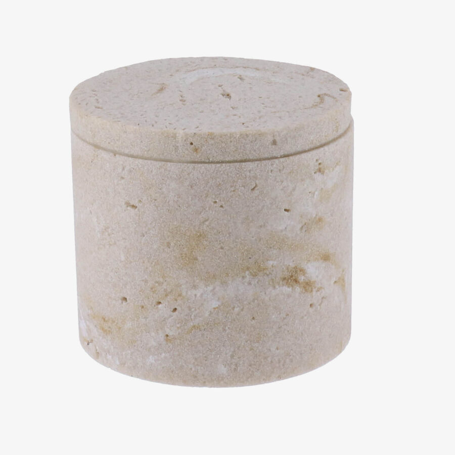 Caja de ba&ntilde;o beige efecto piedra Polix 9x9x8,2cm