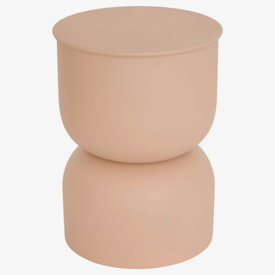 Mesa auxiliar totem beige de metal Arden &Oslash;31cm