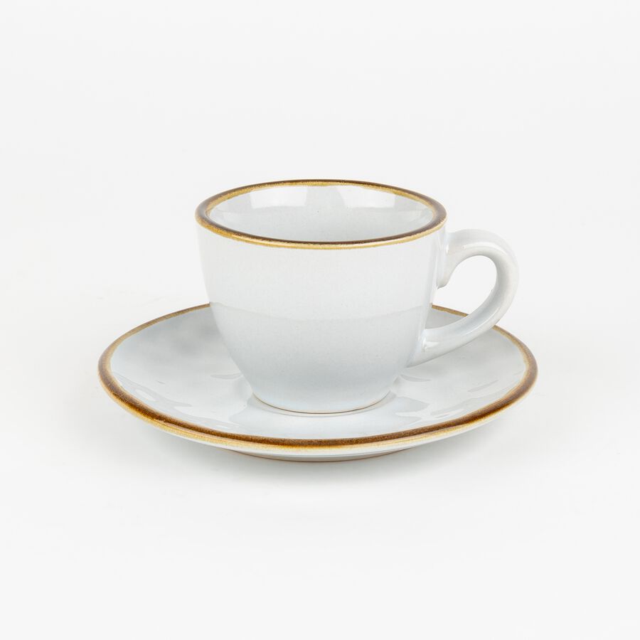Set de 6 tazas de café con plato gris claro 10cm