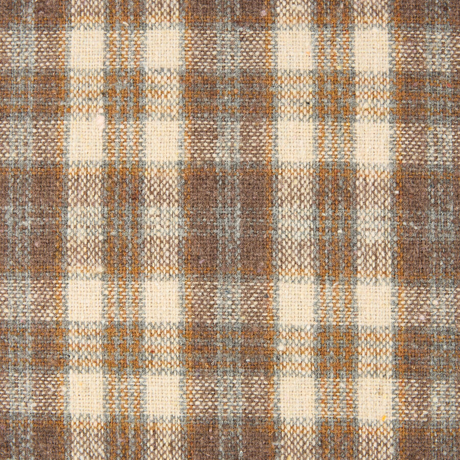 Funda de coj&iacute;n de algod&oacute;n cuadros gris 45x45cm