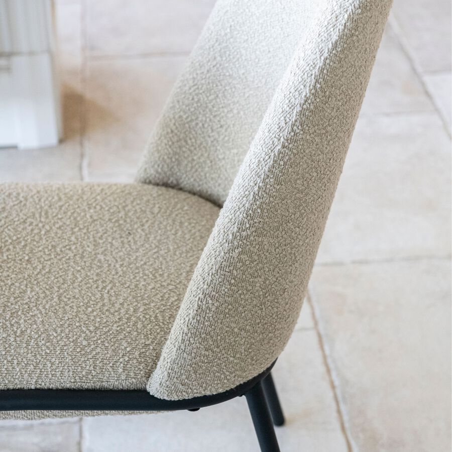 Silla de comedor borreguito beige Mina 49x60x91cm