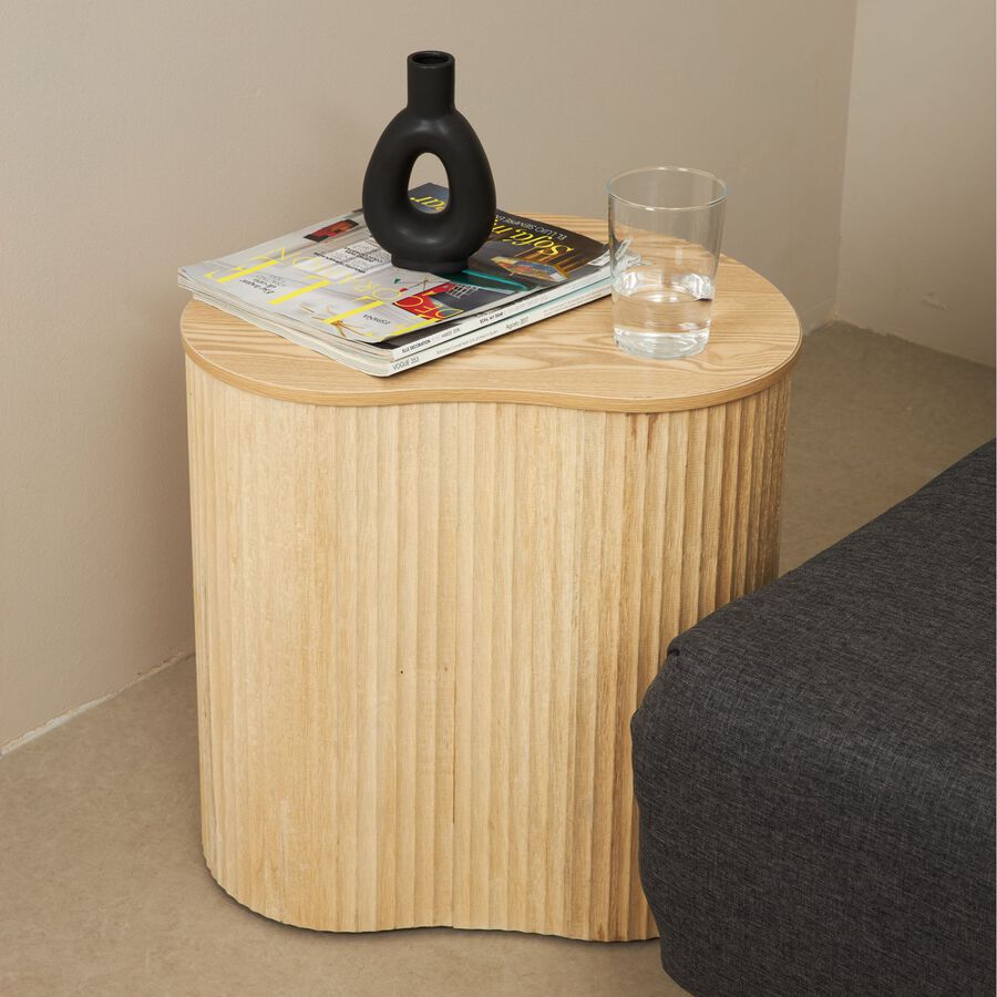 Mesa auxiliar de madera de paulownia 47x37x47,5cm