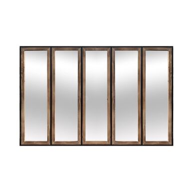 Espejo de pared rectangular de madera y metal Sacha 120x81cm