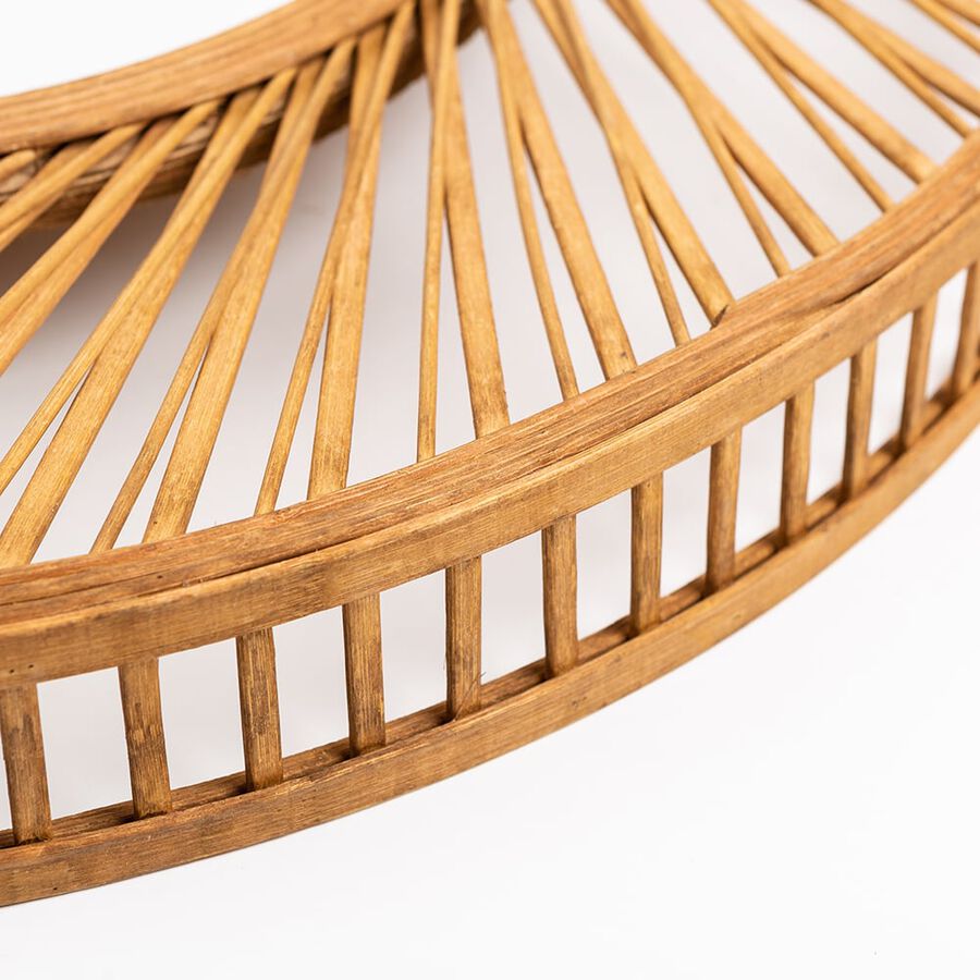 Espejo de pared redondo de bambú Espiral Ø72cm