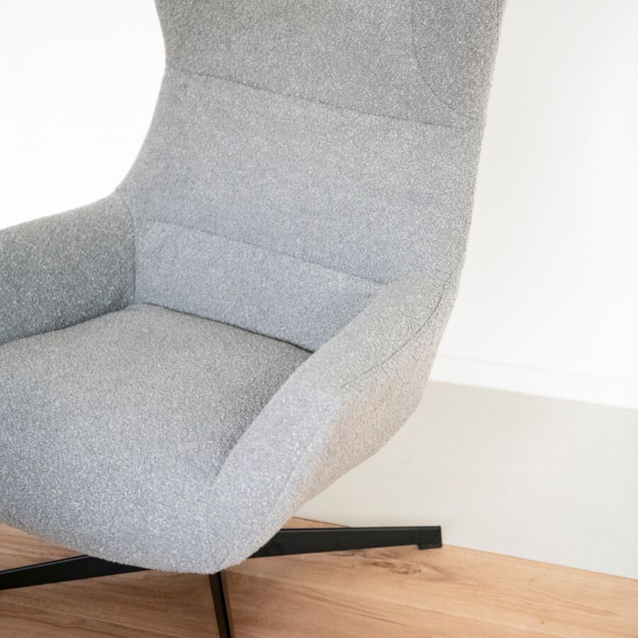 Butaca giratoria gris Celida 81x89x101cm Clau&Chloe