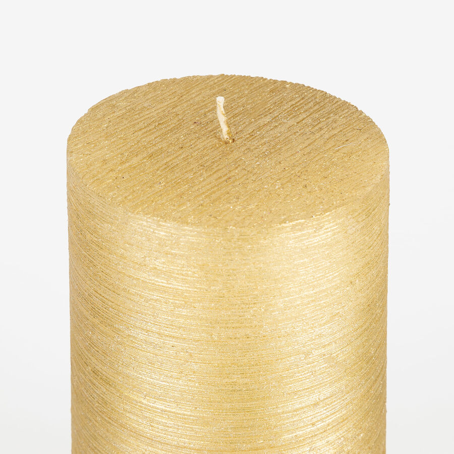 Vela decorativa cilindro dorada Ø7x14cm