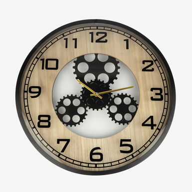 Reloj de pared de metal negro &Oslash;48cm
