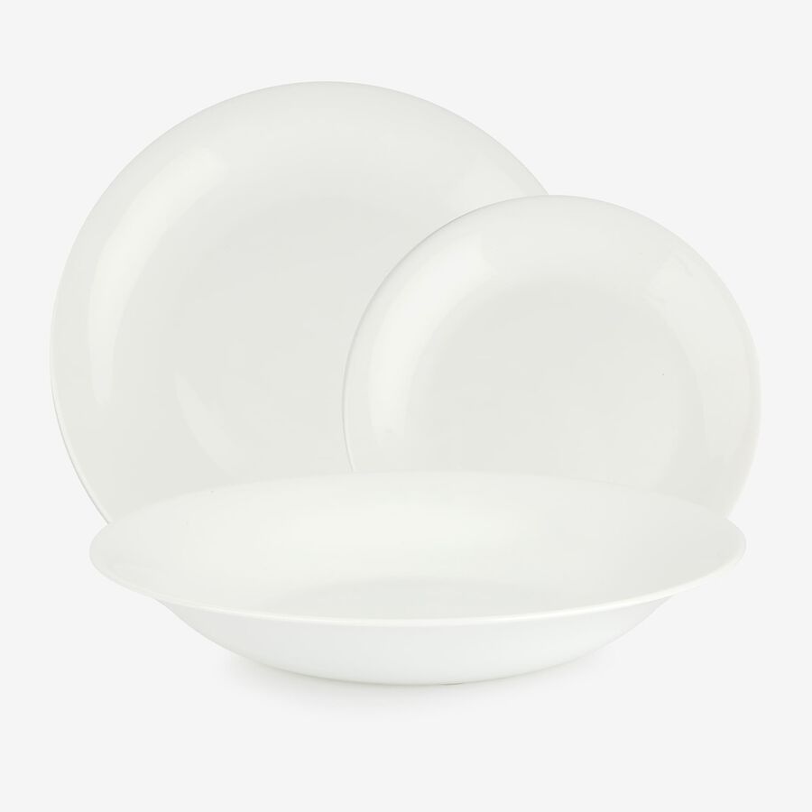 Vajilla de 18 piezas de opal blanca Vega