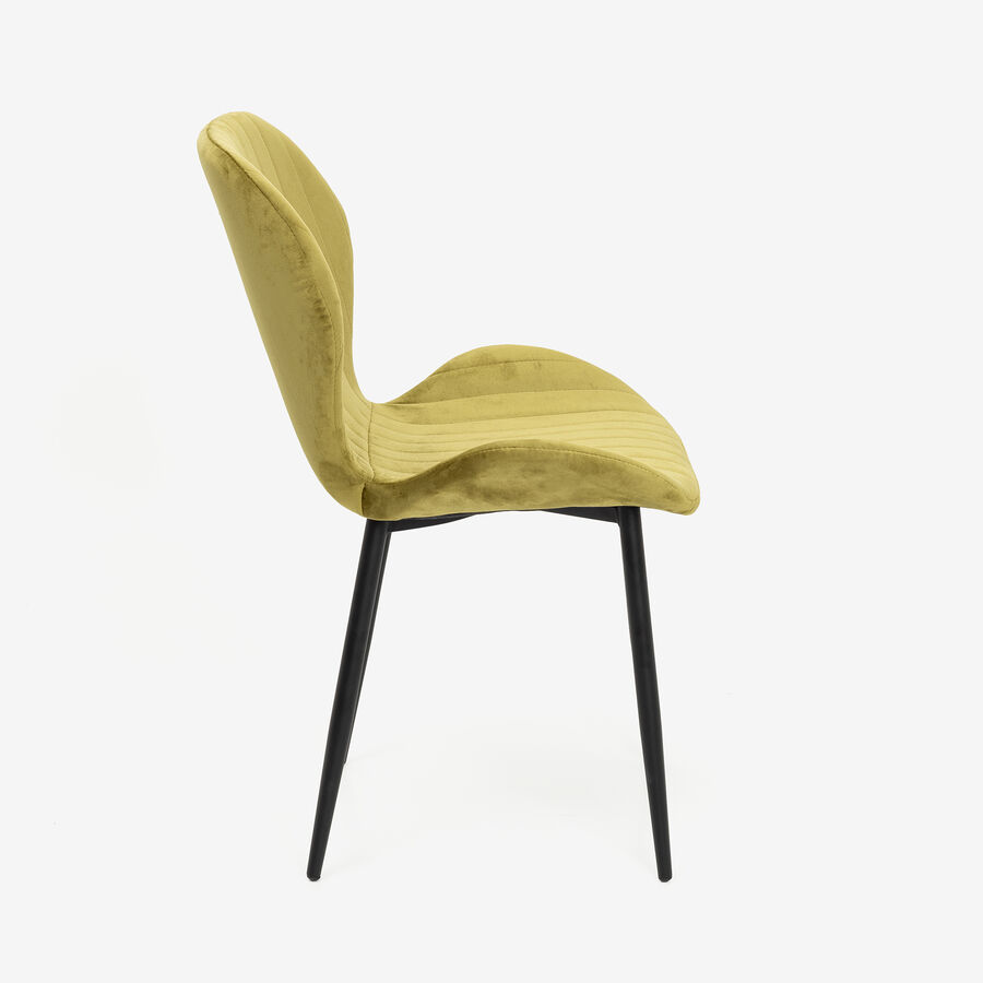 Silla de comedor de terciopelo verde Lydia 54x50x86cm Clau&Chloe