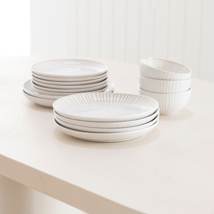 Plato llano de gres blanco Tauber Ø26cm