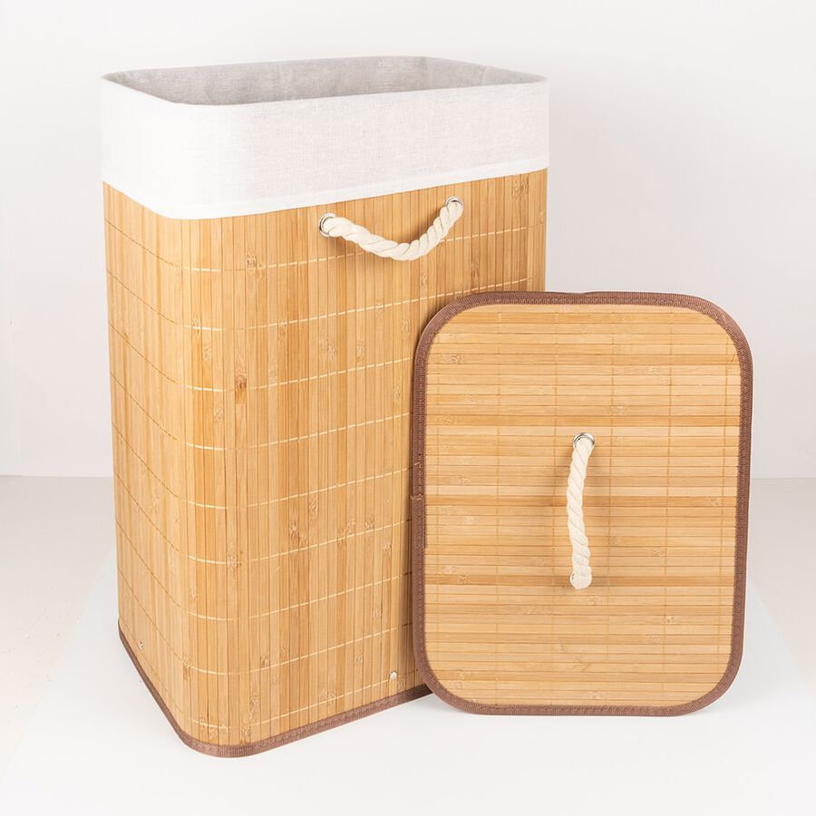 Cesta de lavandería plegable de bambú 33x60cm