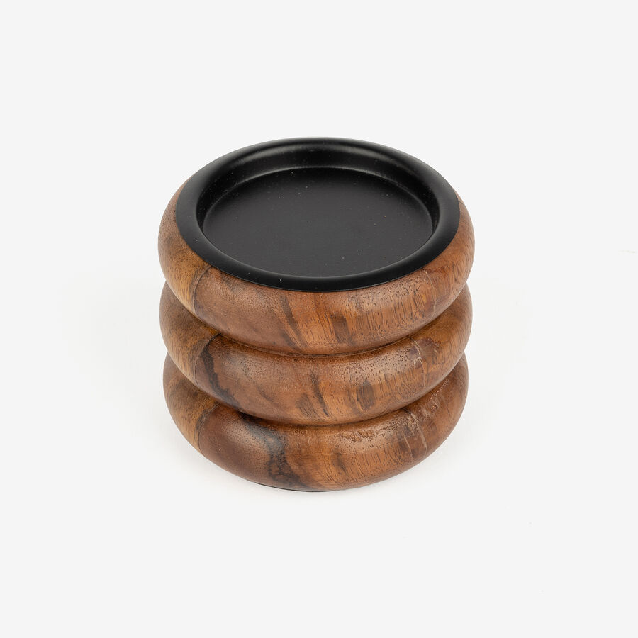 Portavelas de madera Belma 8cm