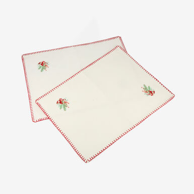 Set de 2 manteles individuales blancos Bayas