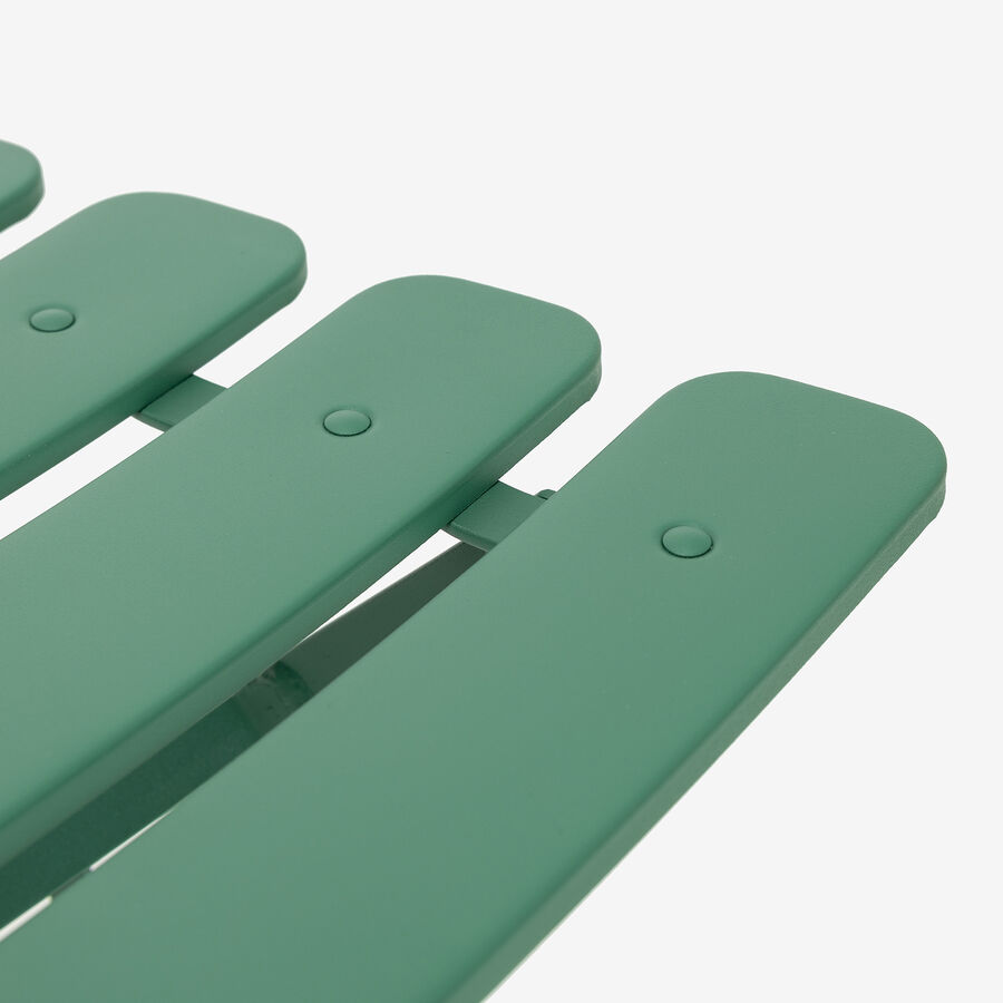 Set de jardín plegable de mesa y 2 sillas de acero verde Bistro