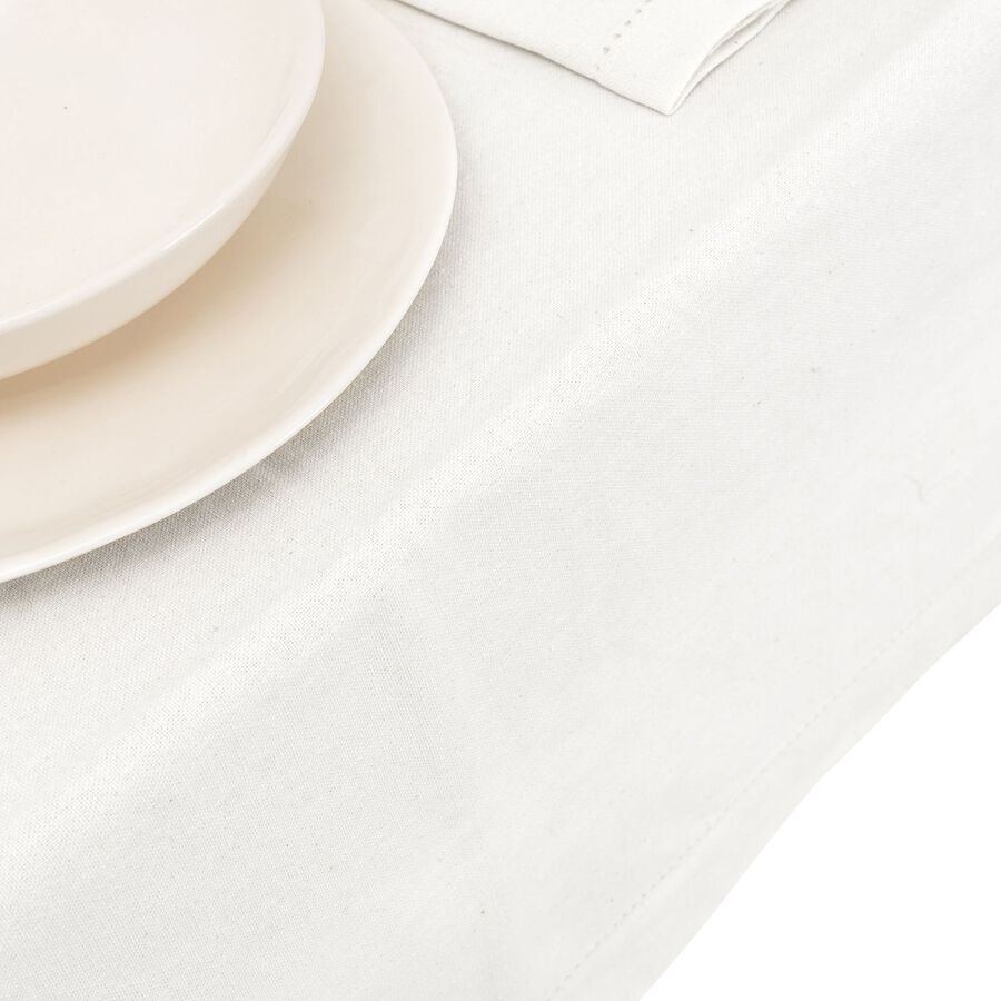 Mantel de algod&oacute;n blanco Vainica 140x250cm