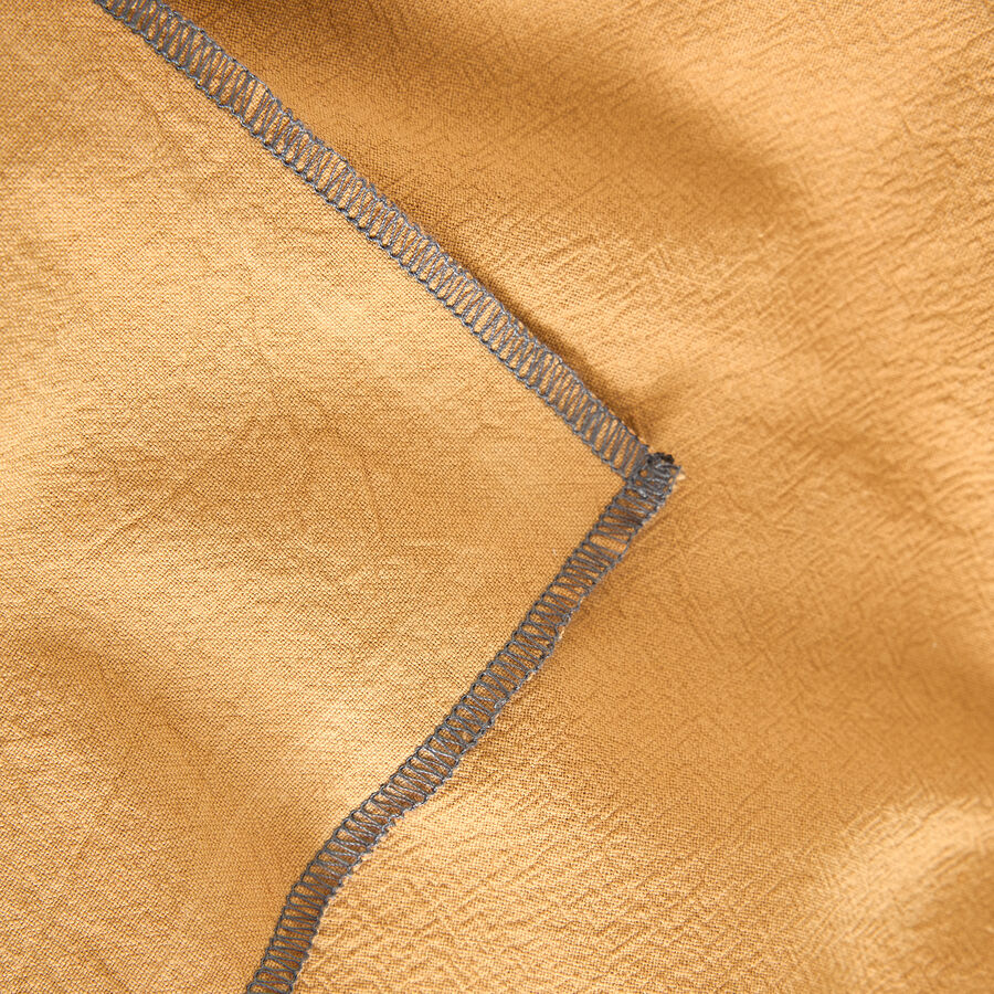 Mantel de algodón con flecos mostaza 140x250cm