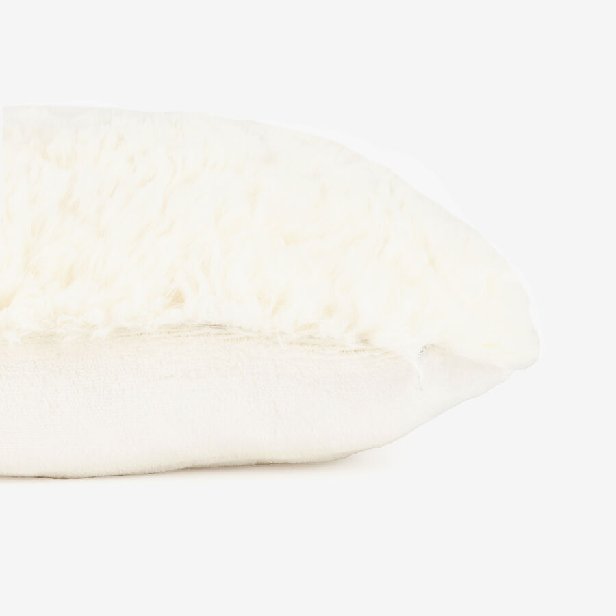 Funda de cojín de pelo blanco 45x45cm