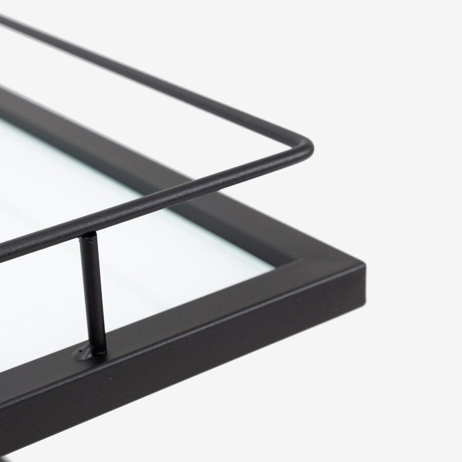 Camarera de metal y cristal negro 38x70x86cm