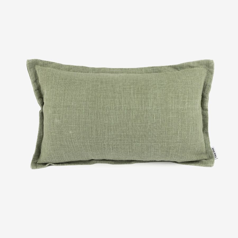 Funda de cojín de algodón verde Frida 30x45cm