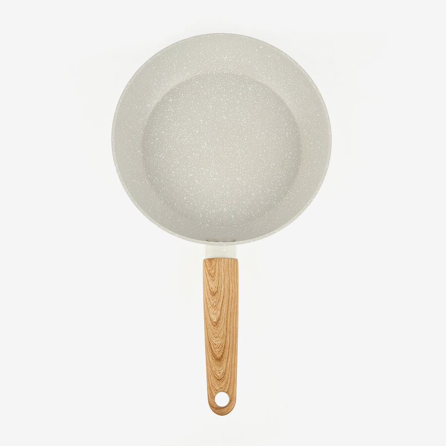 Set de 3 sartenes blancas de aluminio y mármol aptas para inducción Ø18/22/26cm - Bergner