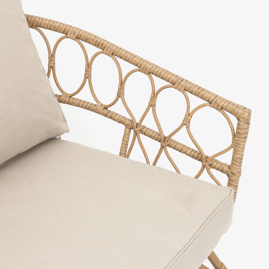 Set de jard&iacute;n 4 piezas rat&aacute;n sint&eacute;tico Creta