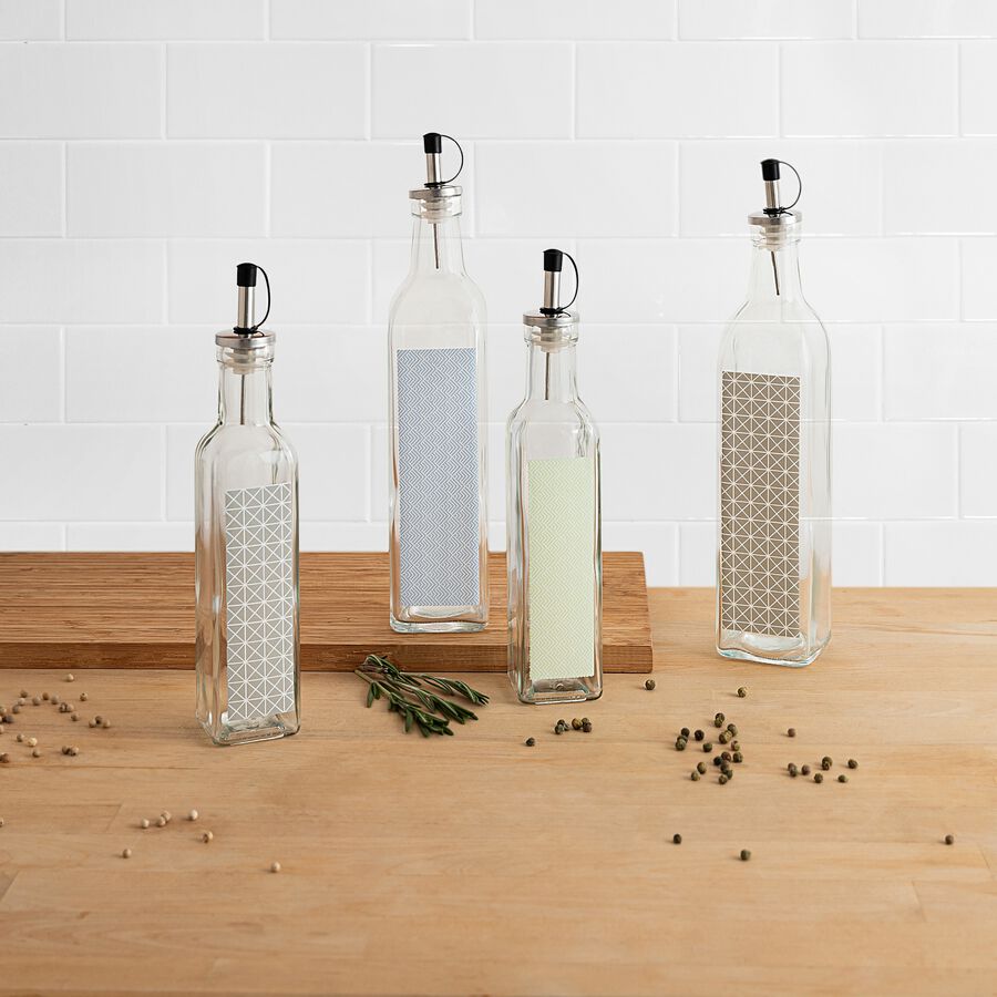 Aceitera vidrio con dosificador en varios colores 28cl