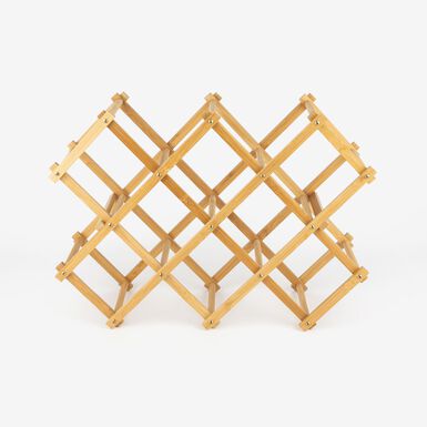 Botellero para 10 botellas plegable de bamb&uacute; 55x17x37cm