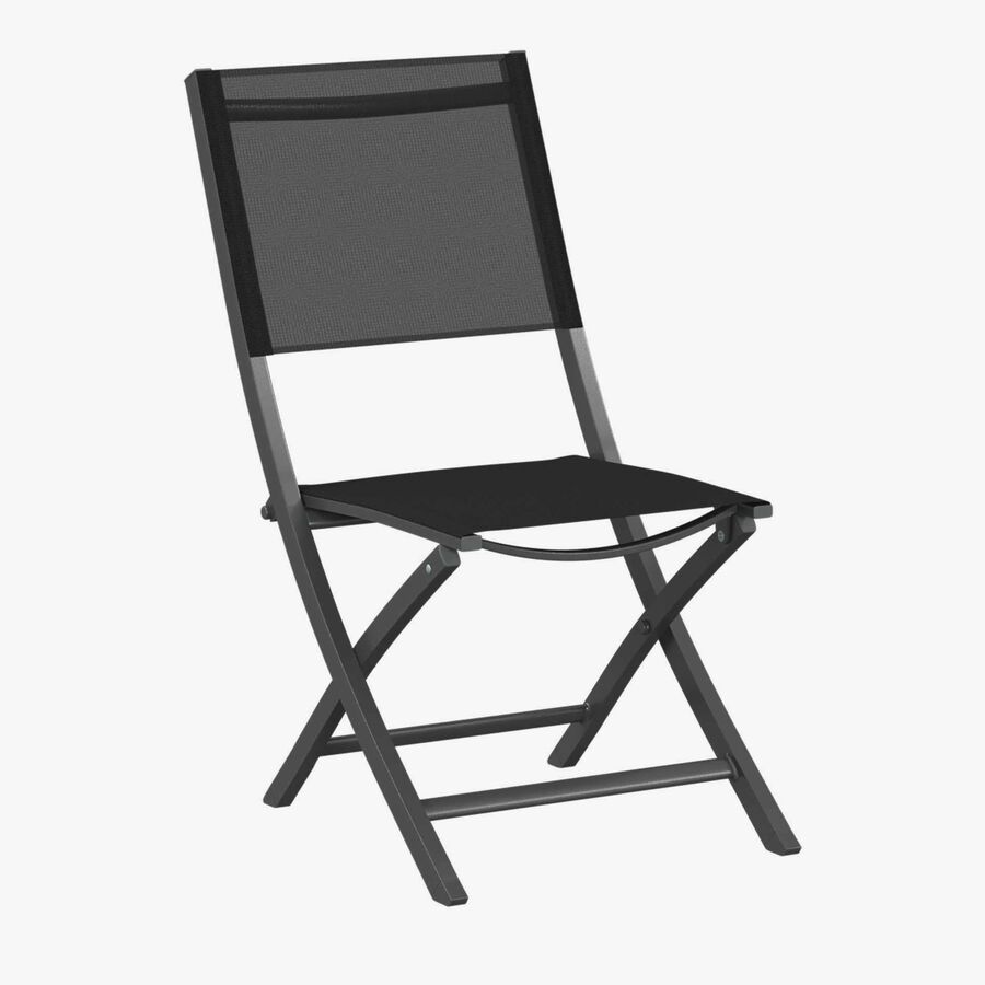 Set de 4 sillas de jard&iacute;n plegables de aluminio grafito Essor 45x57x90cm