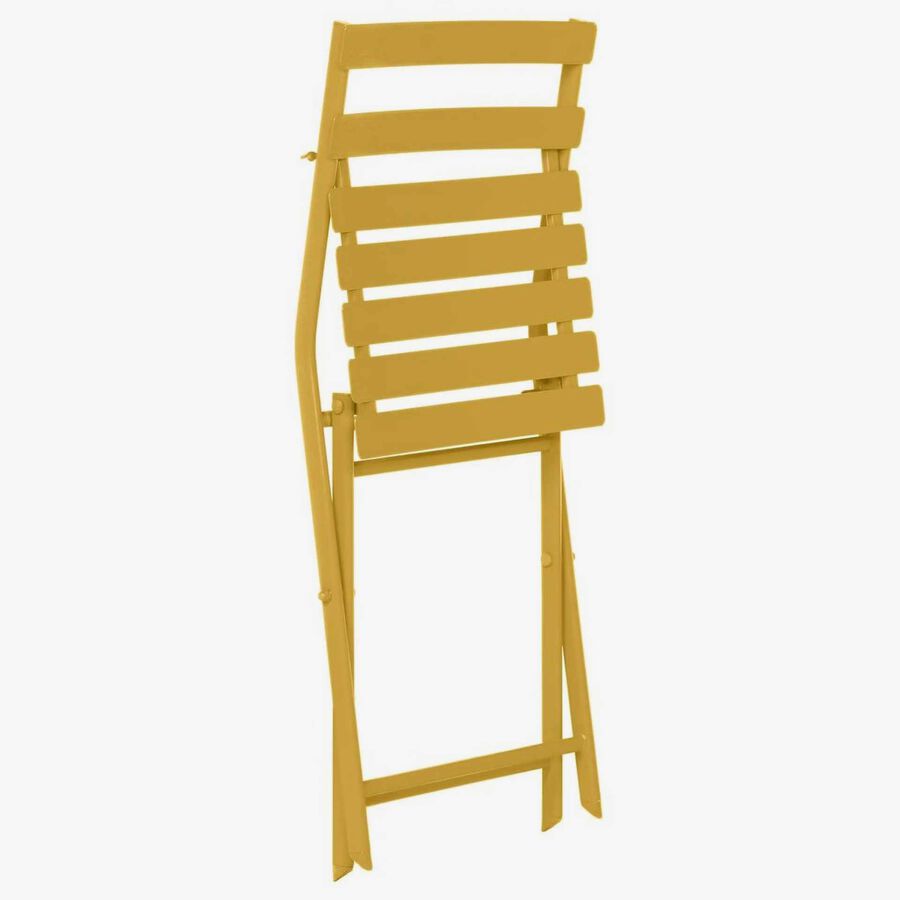 Silla de jard&iacute;n plegable de acero mostaza Dixie 42x51x81cm