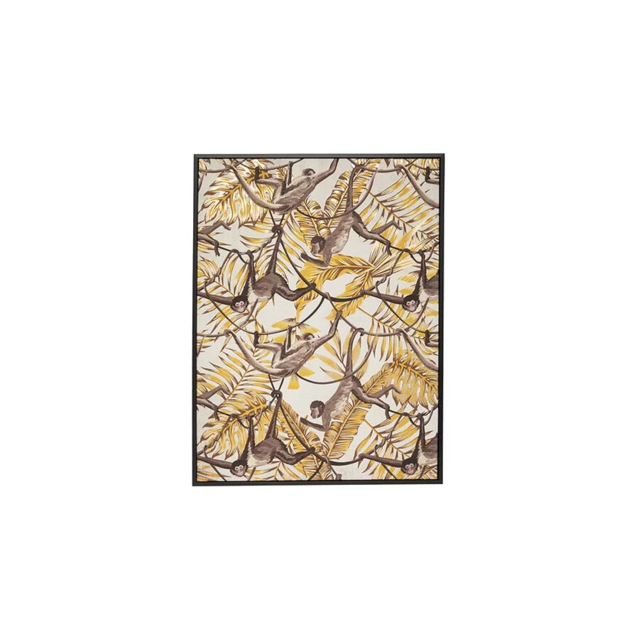 Lienzo con marco de madera Monos 78x78cm