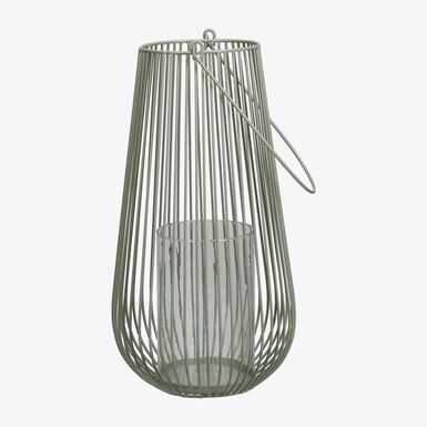 Farol de hierro verde oliva Luma 24x24x46,5cm