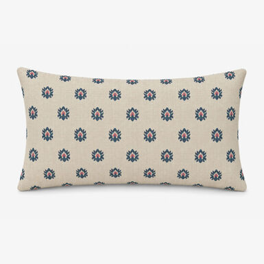 Funda de coj&iacute;n reversible azul de algod&oacute;n y poli&eacute;ster Sira 30x45cm