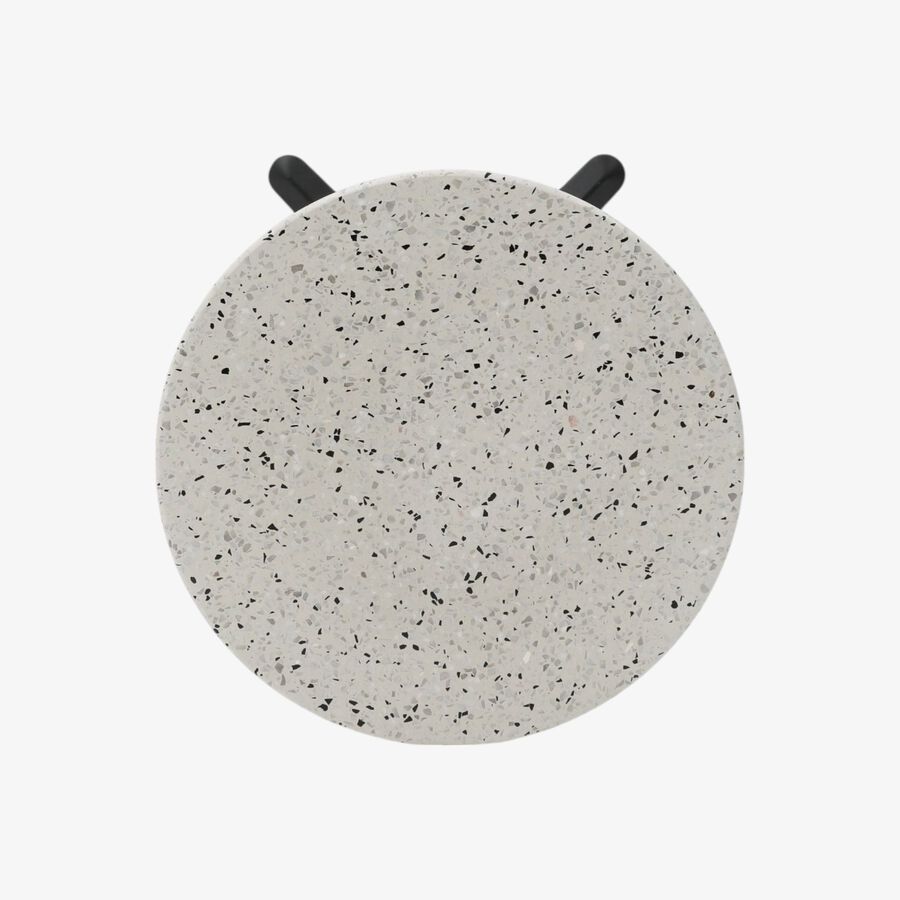 Mesa auxiliar de jardín de piedra blanca Nilo Ø60x72cm