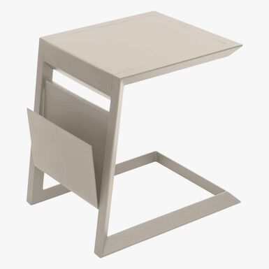 Mesa auxiliar de jard&iacute;n de aluminio crema Allira 45x55x55cm