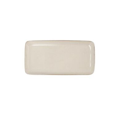Bandeja para aperitivos de gres blanco Beget 28x14cm