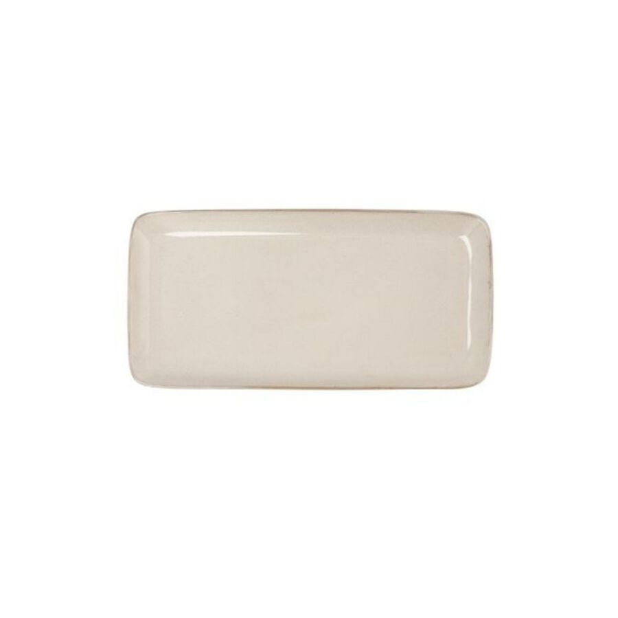 Bandeja para aperitivos de gres blanco Beget 28x14cm
